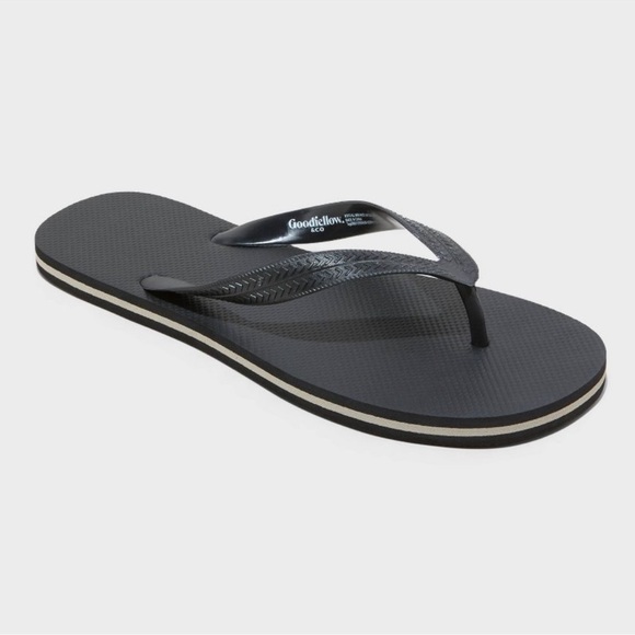 NWT Goodfellow & Co Men's Brent Flip Flop Sandals Black Size Medium 9 / 10 - Picture 1 of 5